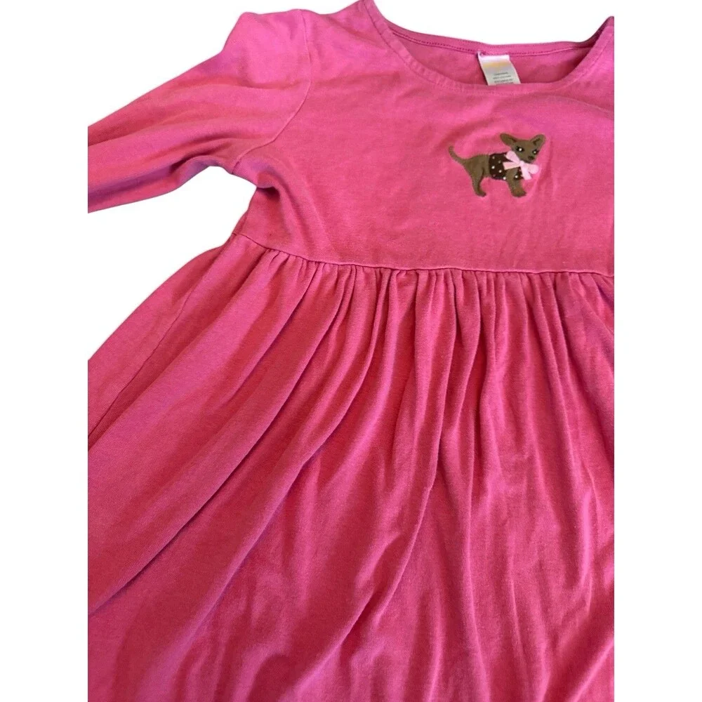 Gymboree Pink Long Sleeve‎ Dress With Dog Girls Size 12 Chihuahua